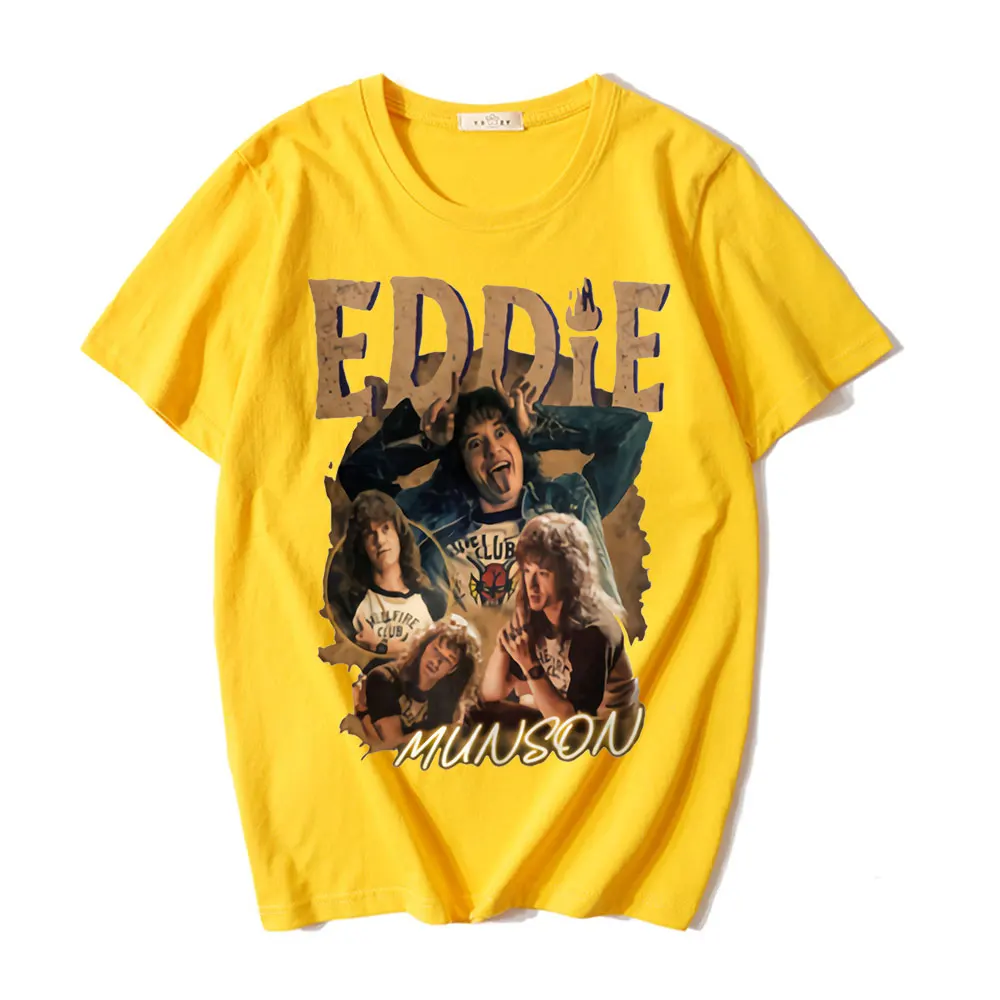 

Stranger Things 4 Eddie Munson Graphics T Shirt Men Women Fashion Hip Hop T-shirts Vintage Harajuku Gothic T-shirt Men's Clothes