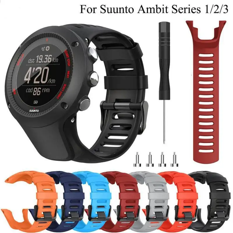 

Strap For Suunto Ambit 1/Ambit 2 2R 2S/Ambit 3, Silicone Bracelet Replacement Band For Suunto Ambit 3 Sport/3 Run/3 Peak
