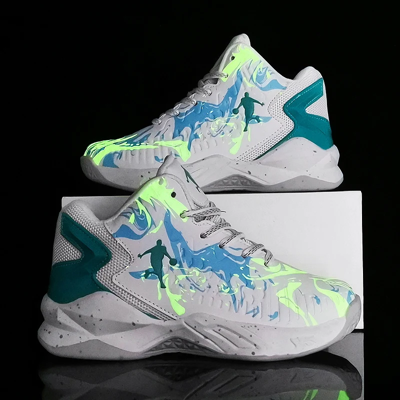 2023 Fashion Kids Basketball Shoes Boys High Top Designer Sneakers Children's Training Shoes Non-Slip Damping Basket Sneaker Boy