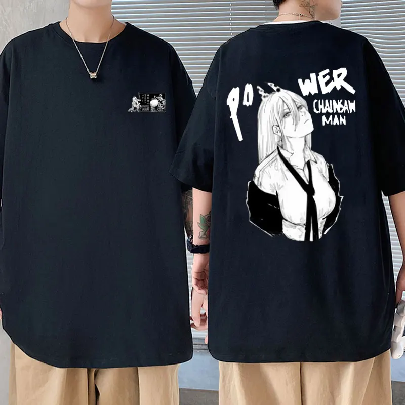 

Japanese Anime Chainsaw Man Power Graphics T Shirt Men Women Manga Casual Cotton Tees Male Oversized T-shirts Men's Streetwear