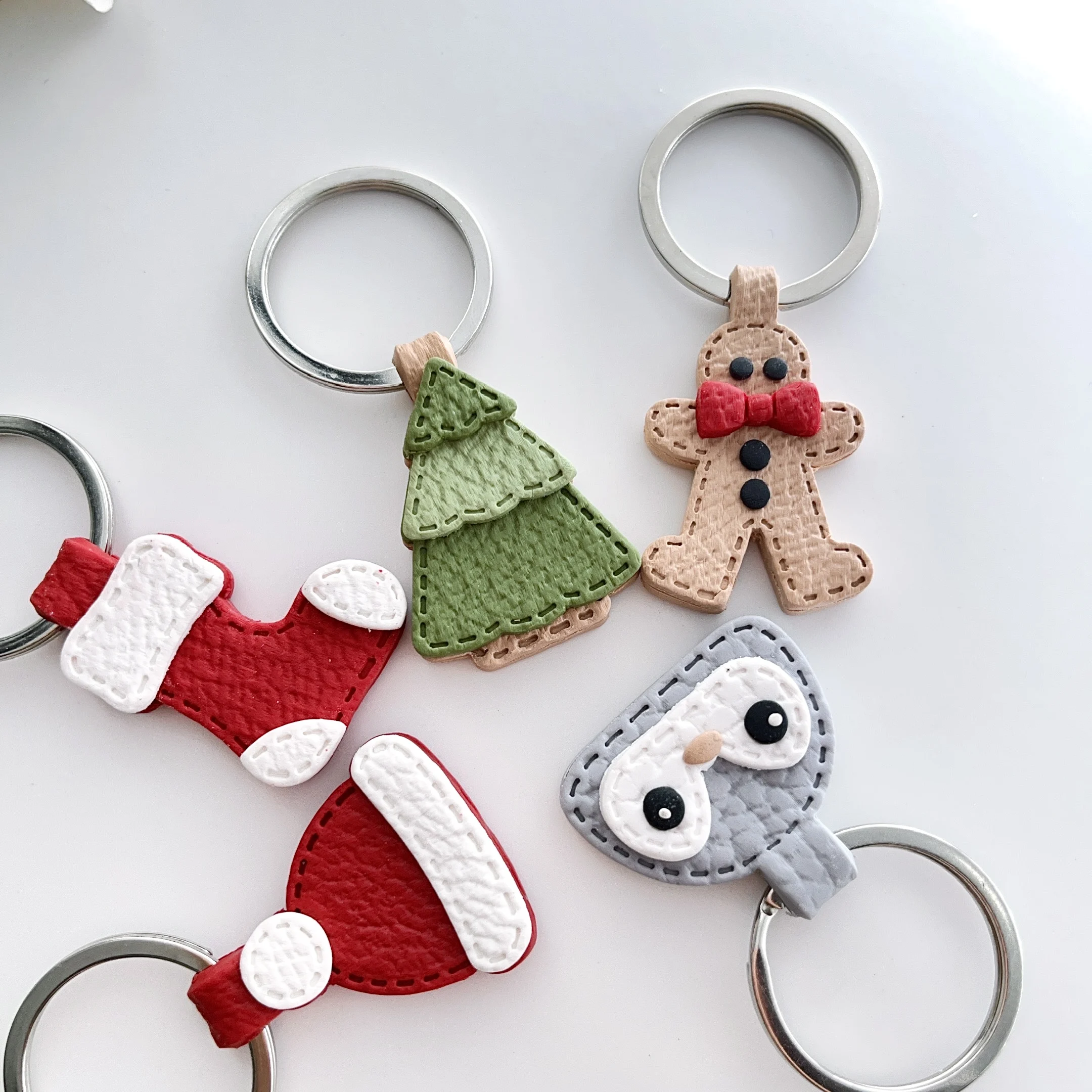 Мягкий трапециевидный брелок Рождественская полимерная фотография глина для