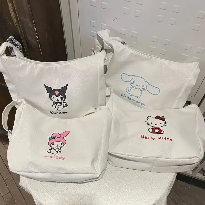 

Милая мультяшная кавайная Sanrioed Cinnamoroll Kuromi My Melody с новым рисунком, высоковместительная Женская Диагональная Сумка через плечо