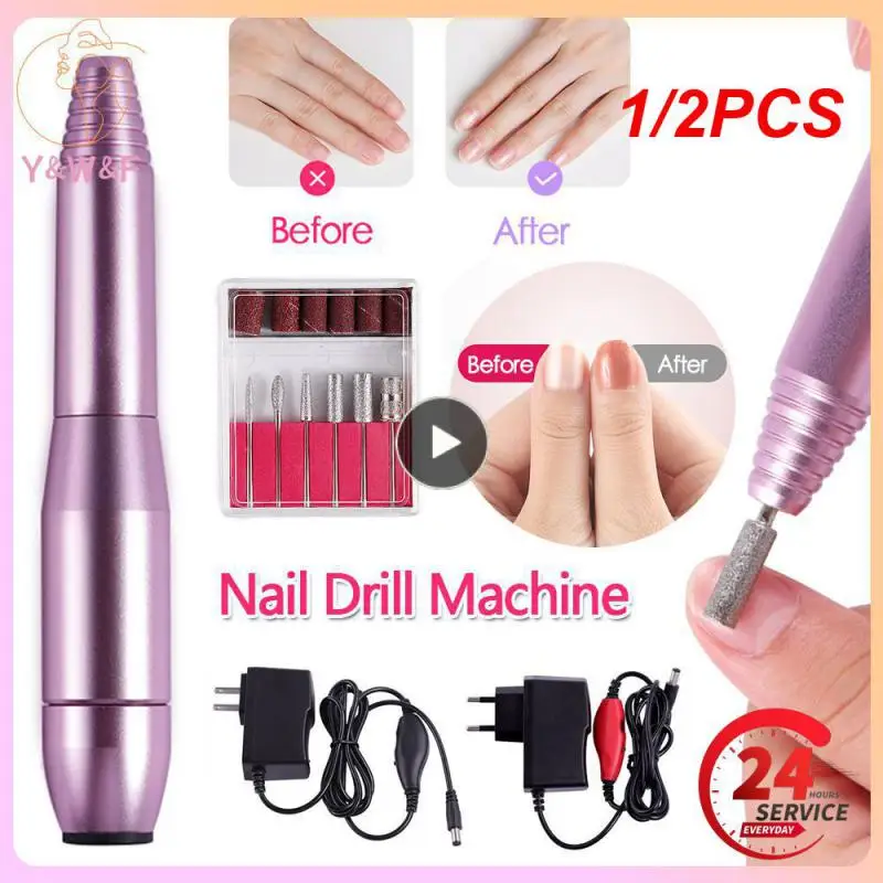 

1/2PCS Cordless Electric Nail Drill Machine with LED Display Forward Reverse Direction E File Nail Drill for Acrylic Nails