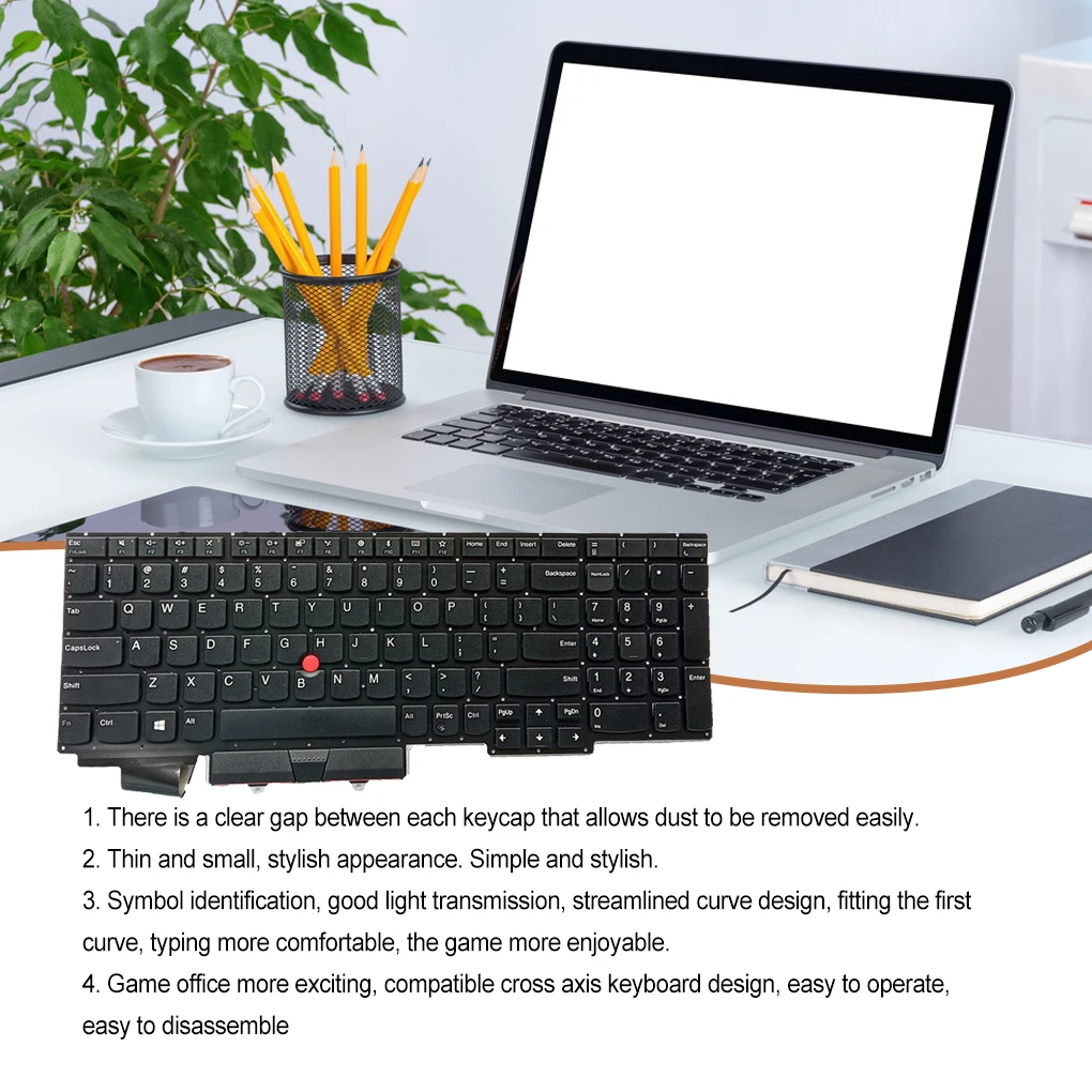 

Keyboards Mute PC Input Apparatus with Pointer Home Use Keypads Point Stick Replacement for Thinkpad E15 GEN 1 Notebook