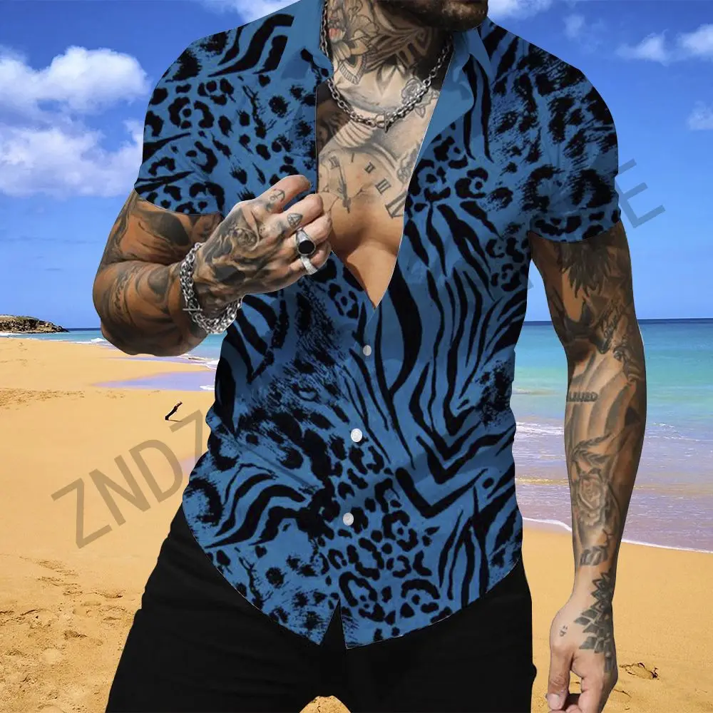 

Vintage Clothes Hawaiian Shirt Tie Dye Shirts for Men Summer Men's Clothing 2022 Leopard Print Shirt 5xl Oversized Luxury Man