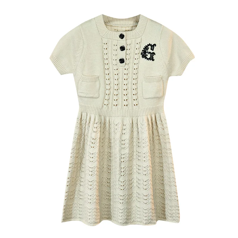 

Hollow Dress Winter New Short-sleeved Bottoming Skirt Slim Tutu Skirt Knitted Embroidery Skirt Women