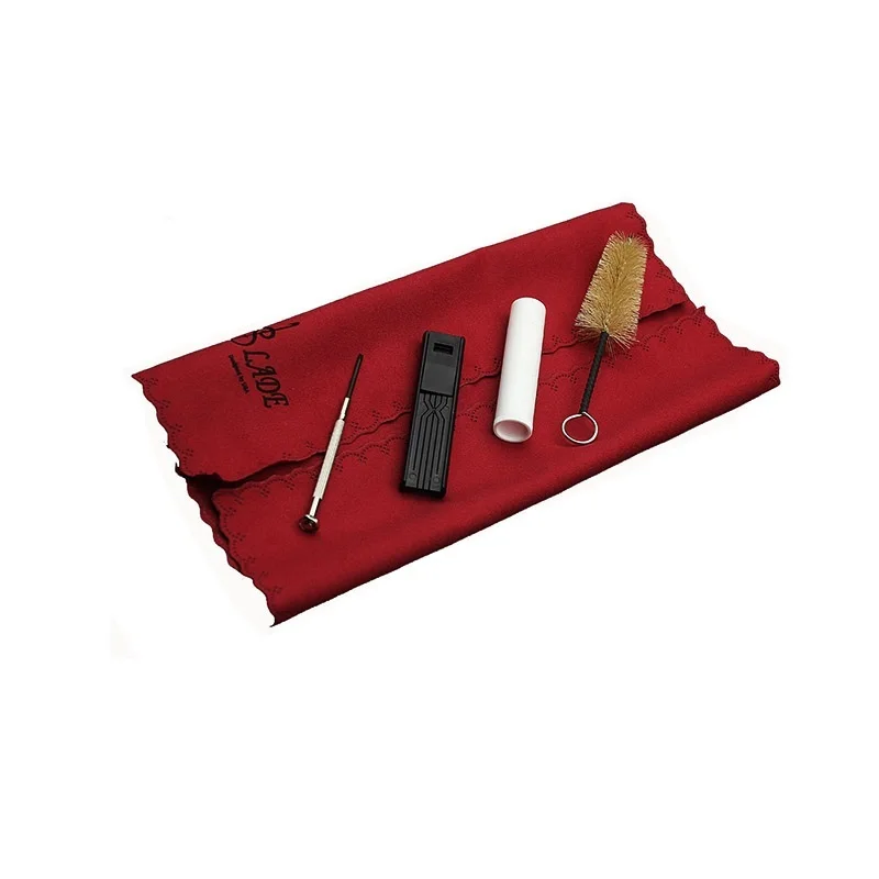 

LADE 5-in-1 Mouthpiece Brush Reed Case Mini Screwdriver for Clarinet Saxophone Flute Cleaning Kit Cork Grease Cleaning Cloth