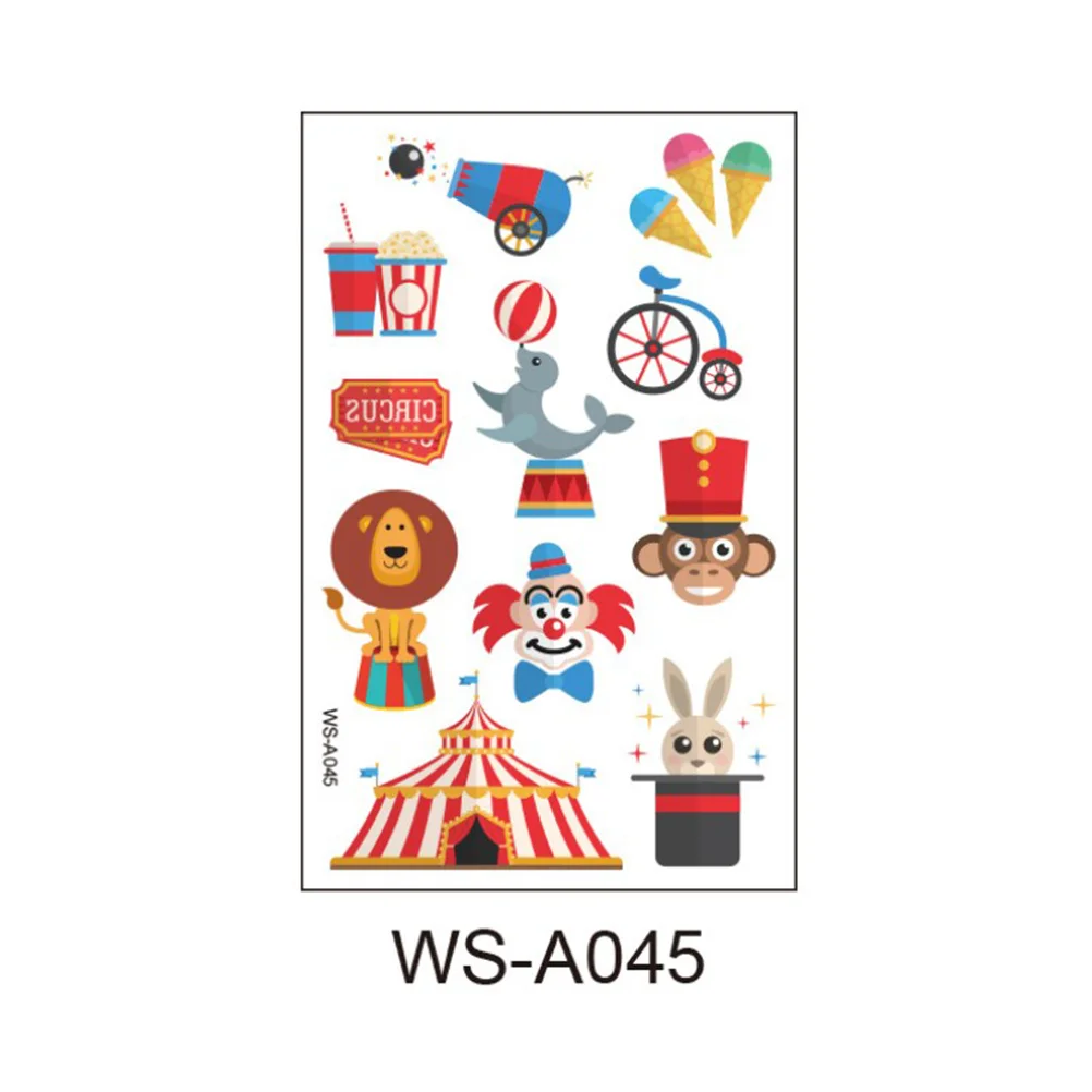 

Kids Temporary Tattoocircus Theme Party Stickers Carnival Fake Decorationsprizes Sticker Favors Supplies Waterproof Paper