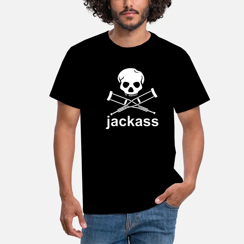 

Модная мужская черная футболка с принтом Jackass с графическим принтом женская мужская футболка с принтом Футболки с коротким рукавом удобные ...