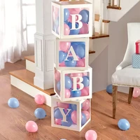 jmt customize letter transparent name baby shower balloon box 1st birthday party decoration kids boy girl babyshower wedding dec