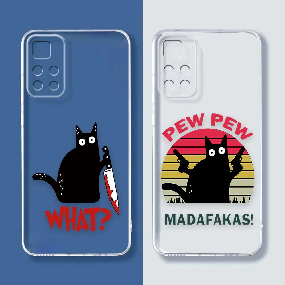 

Clear Phone K40 Case For Redmi K40 NOTE 11 11S 11T 11S 10 10S 9 9T 9S 8 7 PRO PLUS MAX 5G 4G Case P-Pew-Pew M-Madafakass-