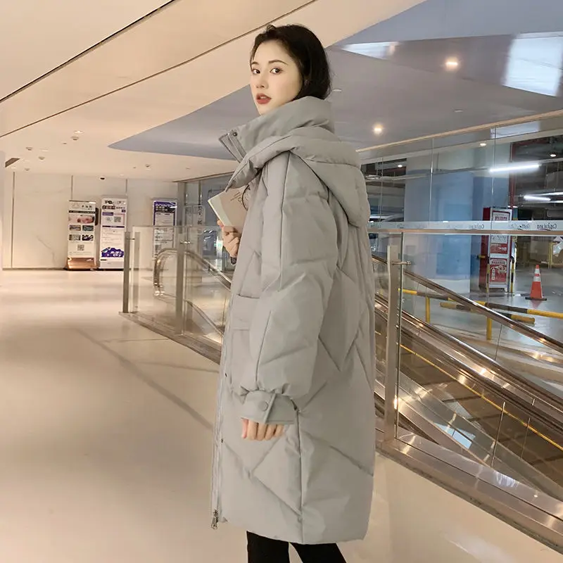 2023 Winter Women Thickening Parkas Coat Casual Hooded Pockets Warm Windproof Parkas Jackets Fashion Female Outwear Coats S67