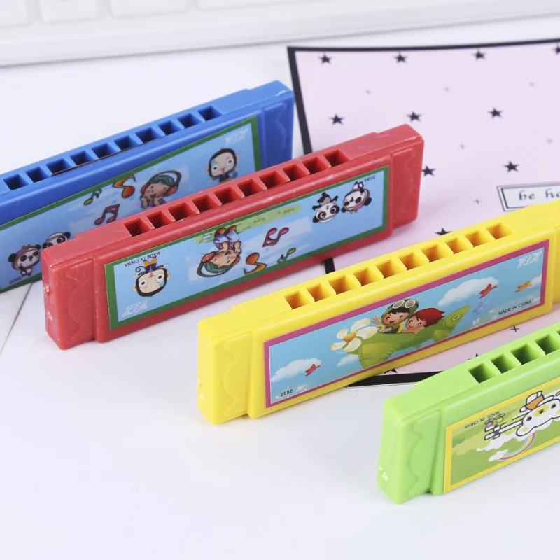 

10 Pcs Holes Plastic Harmonica Double Row Blowable Classroom Rewards Musical Toys for Kids Birthday Party Favors Reward Gifts