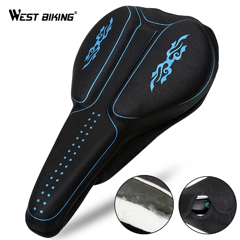 

WEST BIKING 3D Silicon Gels Bike Saddle Cover Seat Cushion Bike Part Thick Breathable Pad Saddle Cycling Bicycle Saddle Covers