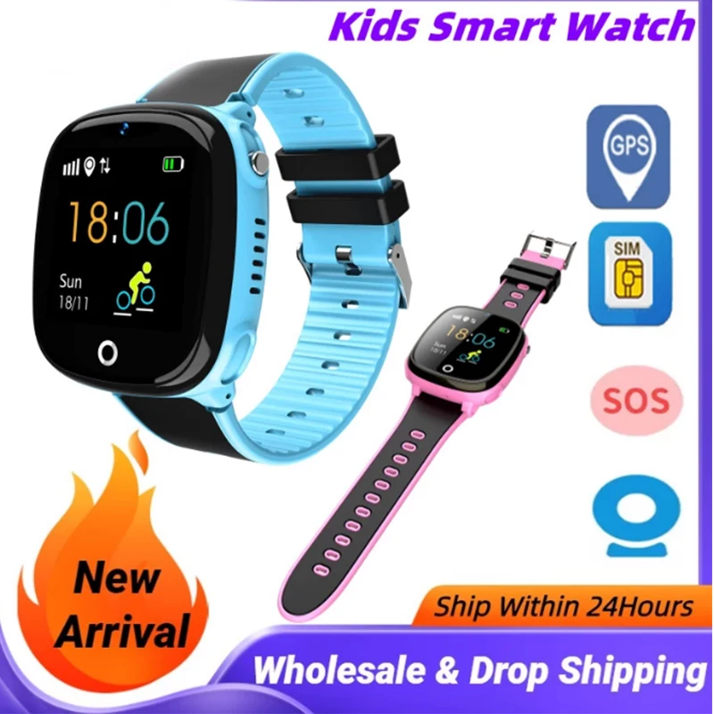 

HW11 waterproof IP67 kids Anti Lost GPS Tracking Touch Screen Smart Watch SOS Call Pedometer Intelligent Watch with Camera