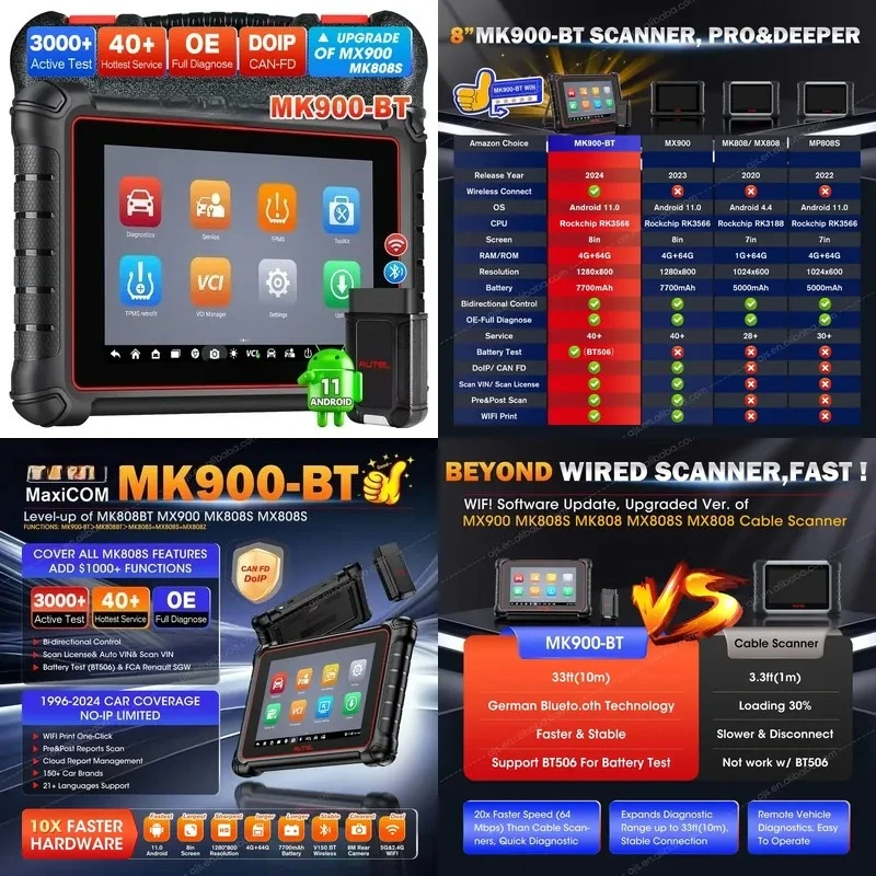 Фото Диагностический сканер для автомобилей MK900 BT (MK808, MK900BT, MK808BT, Altar MK 808, 900, MK900-BT) – полная диагностика всех систем OBD2 №1