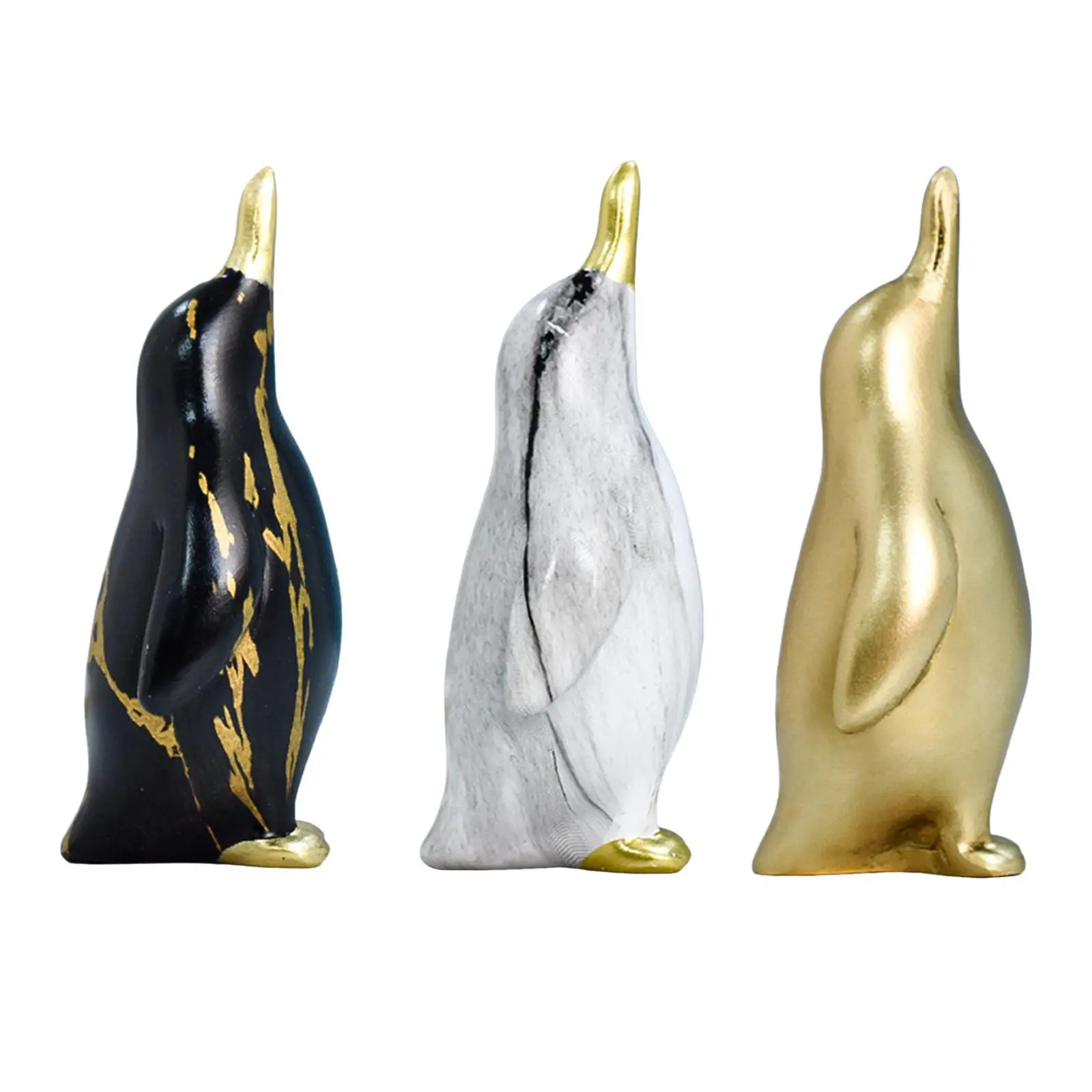 

Penguin Statue Resin Figurine Sculpture Art Works Ornament Craft for Desktop Living Room Bedroom Decor Gifts