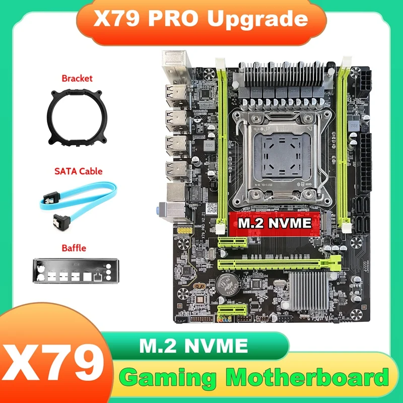 

Обновление материнской платы X79 Pro + перегородка + кабель SATA + кронштейн M.2 NVME LGA2011 DDR3 Поддержка стандарта детской 2680 ЦПУ для LOL CF PUBG