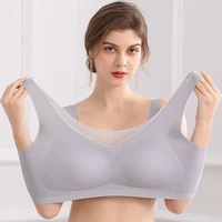 seamless plus size bra ultra thin underwear women push up bra big size lce silk breathable female big bra beautiful back m 5xl