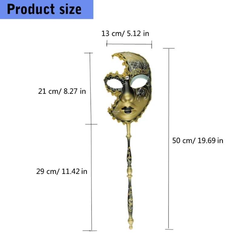 652F Маска Хэллоуина с держащей палочкой маска -маска венецианцы Mardi Gras Mask