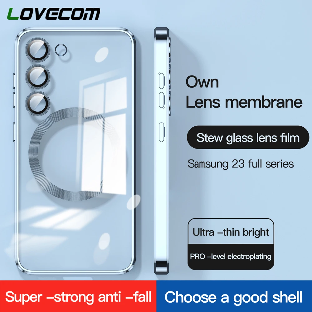 Для Samsung S23 ультра роскошный магнитный для Magsafe покрытие Прозрачный чехол для Samsung Galaxy S23 Ultra S23 S 23 Plus 5G мягкий чехол