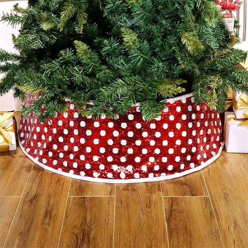 New Christmas Decorations Christmas Tree Holiday Supplies Sequined Polka Dot Christmas Tree Skirt Christmas Tree Skirt