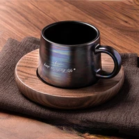 charcoal black aurora mug nordic style frosted cup high sense ceramic mens household coffee cup