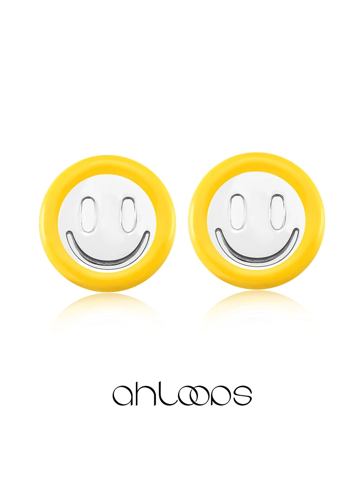 [Same Sle as Xu Lu] Smiley Face Enamel Color Stud Earrings Women Dopamine Cute Fashion Sweet Cool Birthday Gift