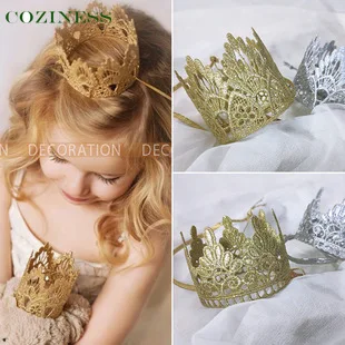 

Cute Baby Girl Western Style Crown Hair Band Baby Birthday Party Hat Newborn Performance Photo Headwear Multi-Color New Arrival