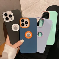 simplicity stylish trendy color matching hollow case for iphone 13 12 11 pro max x xs xr 7 8 plus se 2020 silicone matte cover