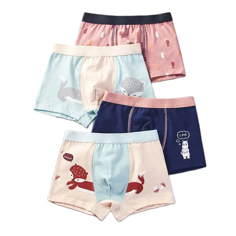 1 Piece Pure Cotton Boys Boxer Underpants Cozy Boy Panties Big Childrens Shorts Children's Underwear Mid Small Children Panty