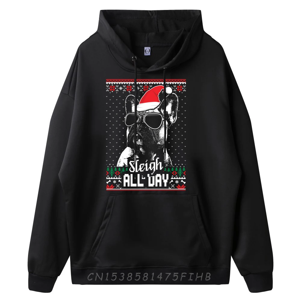 Забавный французский бульдог рождественский пуловер с рисунком толстовки из