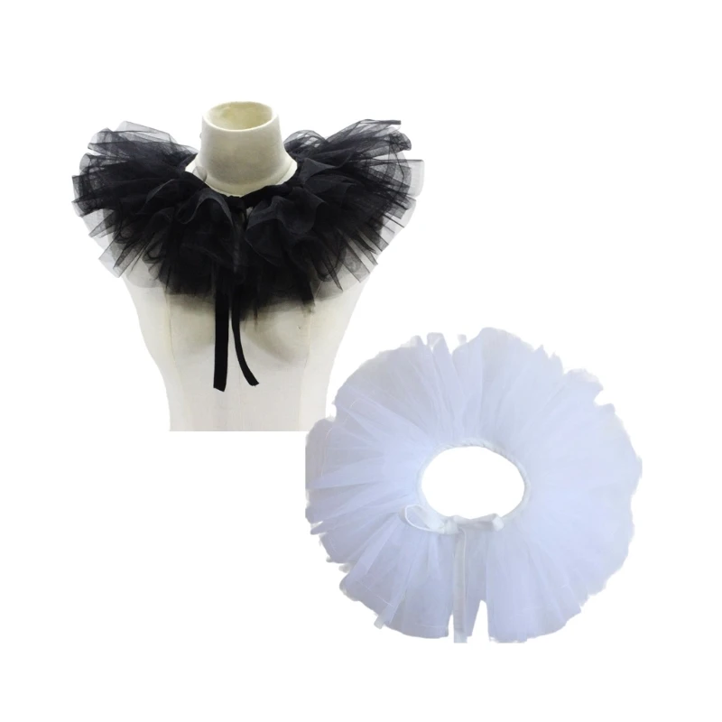 Воротник жабо для девочек съемный воротник с рюшами викторианский искусственный