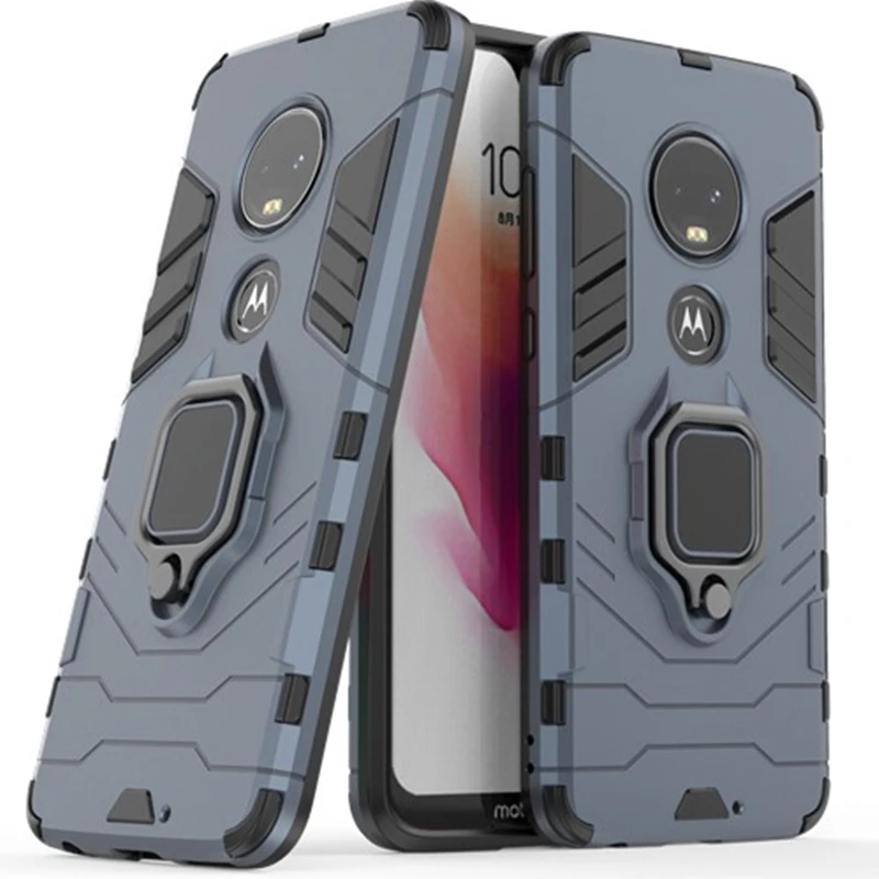 

For Motorola Moto G7 Power Case Luxury Magnetic Car Holder Cover for Moto G7 Plus G7 Play Armor Stand Phone Case