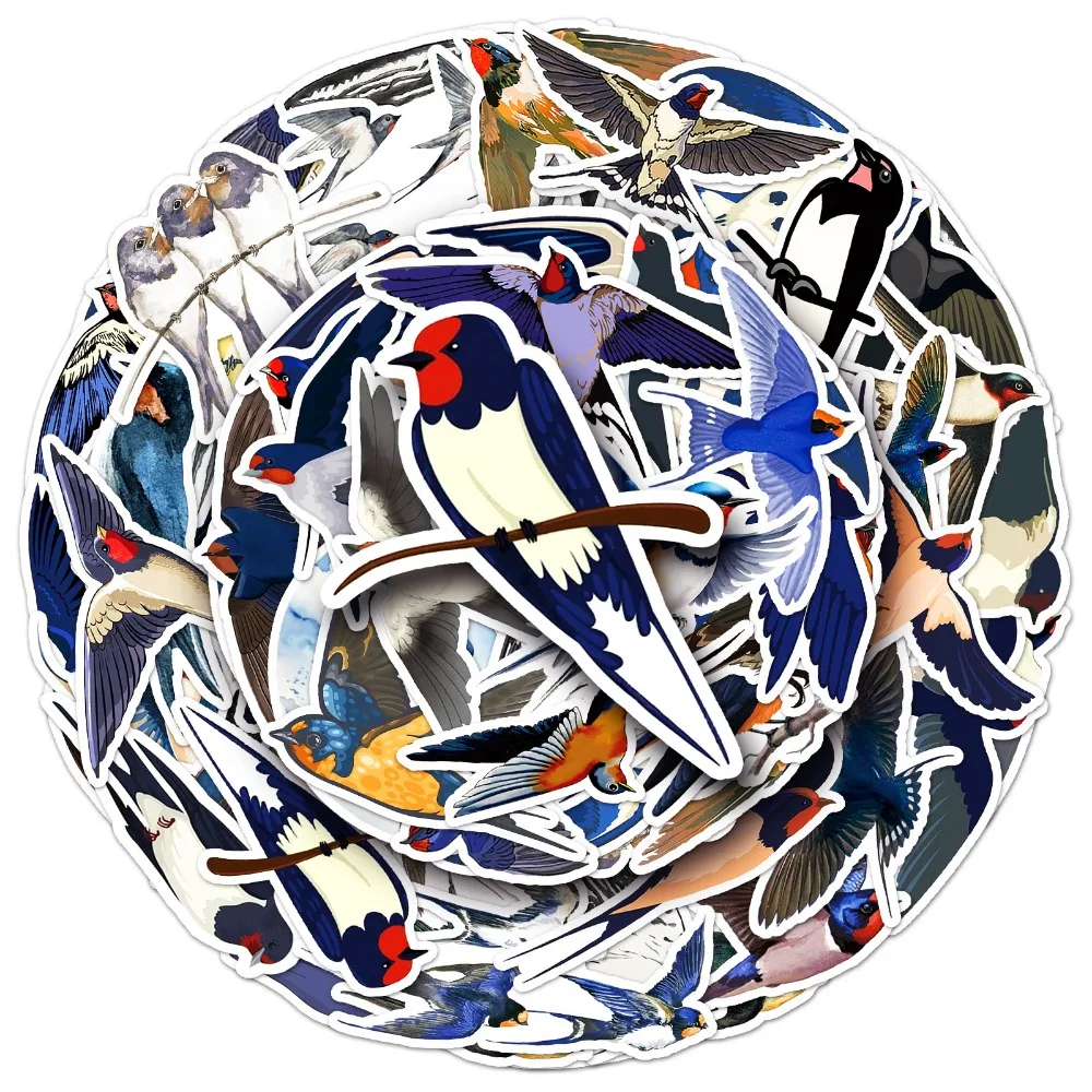 10/50 шт. декоративные наклейки Ласточка