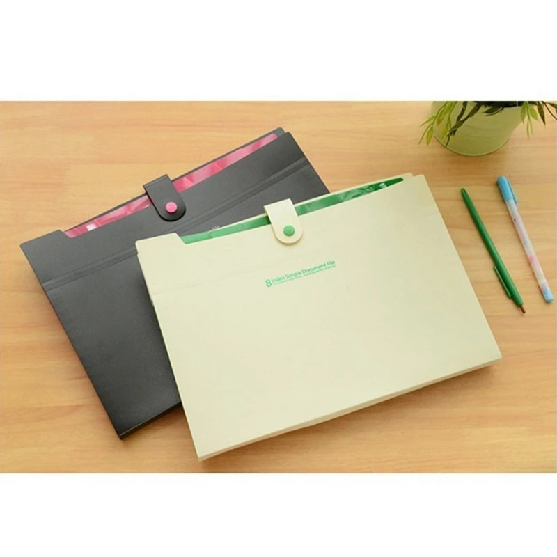 4 PCS Portable Accordion Document File Folders Expanding Letter Organizer 8 Pockets |