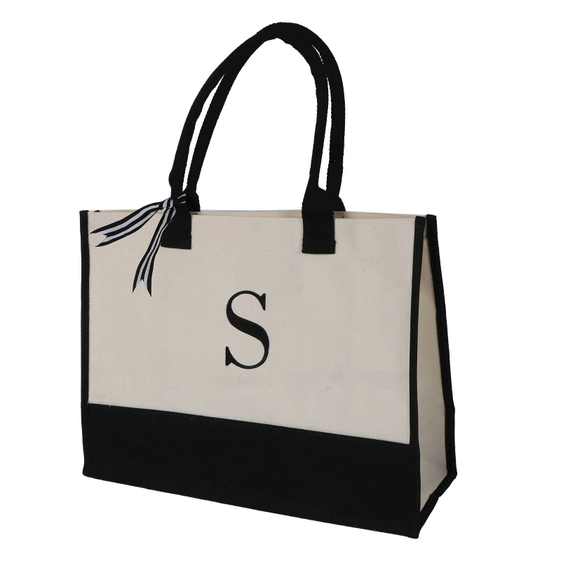 

Женская пляжная Холщовая Сумка-тоут с индивидуальной вышивкой