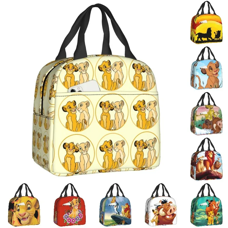 

Lion King Simba Insulated Lunch Bag for Women Waterproof Italian Animated Television Cooler Thermal Lunch Box Office Work School