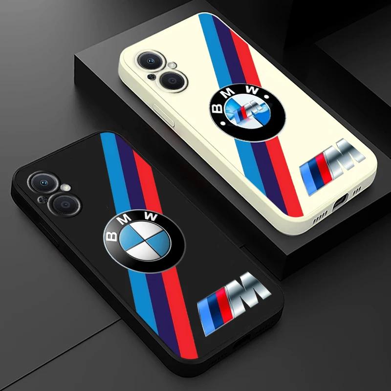 

Luxury Cool BMW Fashion LOGO For OPPO A5 A9 A12 A72 A53 S A73 A93 Find X2 X3 X5 Lite Pro Neo 5G Liquid Rope Soft Phone Case