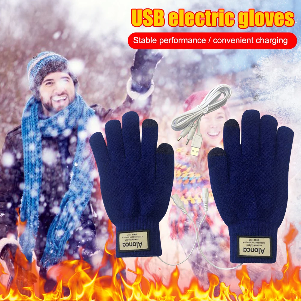 

Gants chauffants électriques coupe-vent, tricot, mitaines pour les doigts, chauffage Portable à température constante