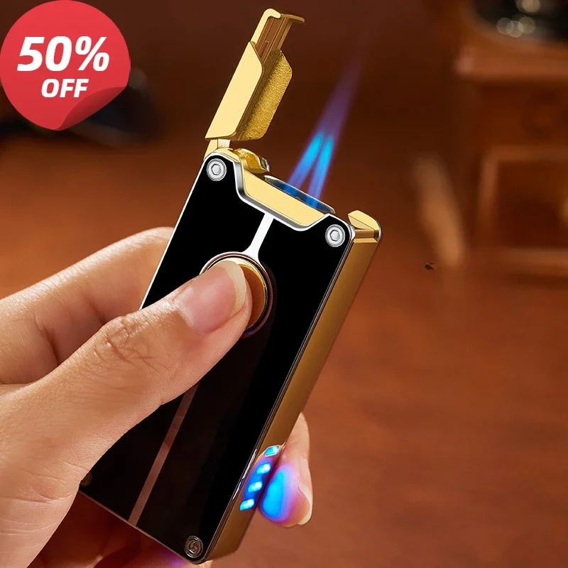 Новинка 2024 металлическая ветрозащищенная ретро-зажигалка для сигар с сенсорным