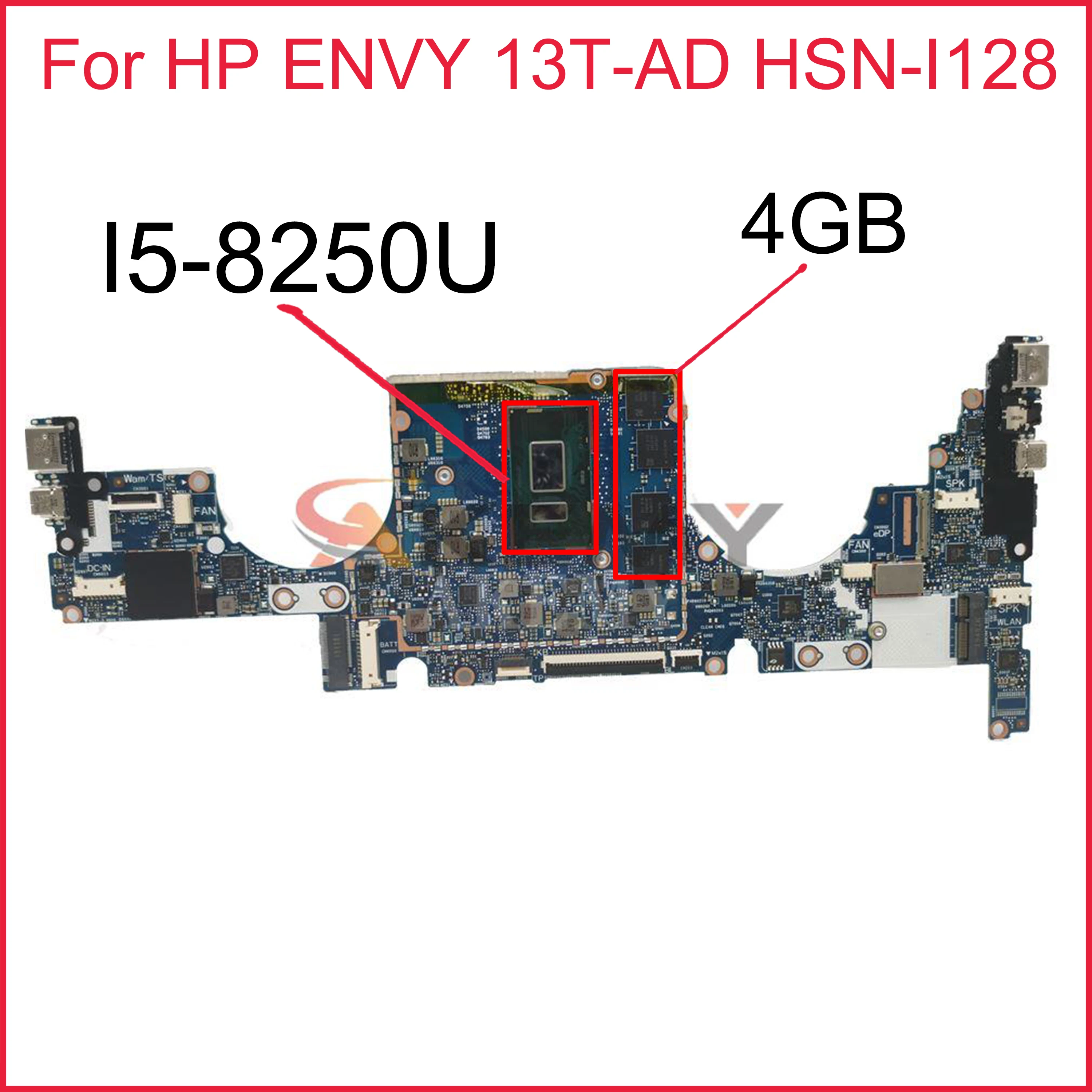 

For HP ENVY 13T-AD HSN-I128 Laptop Motherboard 939646-601 939646-501 939646-001 6050A2923901-MB-A01 SR3LA I5-8250U 4GB 100% Test