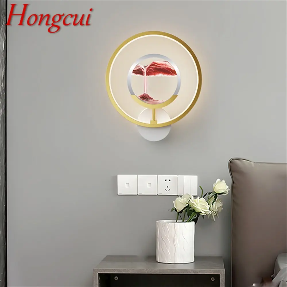 

HONGCUI Hourglass Wall Light LED 3 Colors Creative Design Aluminium Sconce Lamp Decor for Home Living Bedroom