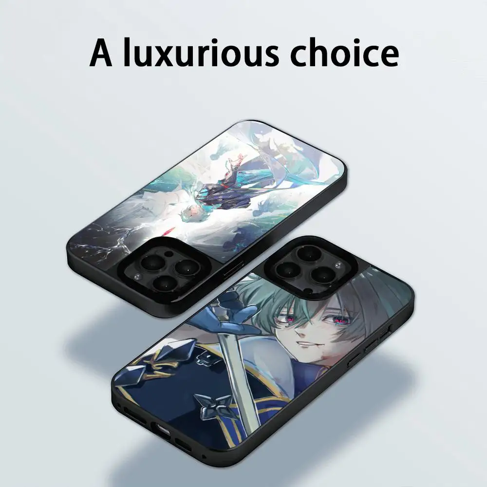 Фото Горячая новинка: Чехол для iPhone 17, 16, 15, 14, 13, 12 Pro Max с узором постеров персонажей игры Lohen Man, из овчины, с серебристой окантовкой, защитный №5