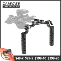 camvate dual cheese handgrip with rosette m6 mount connection 15mm rod clamp for dslr camera shoulder mount rig support system