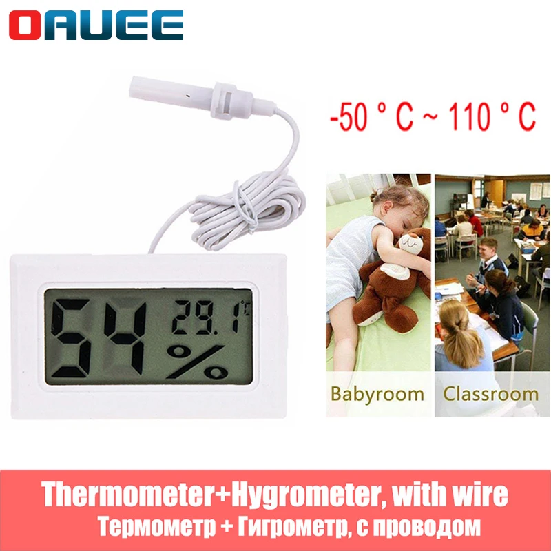 

Digital Thermometer Hygrometer Mini Meter LCD Display with Waterproof Probe Humidity Meter Water Gauge Convenient Indoor Sensor