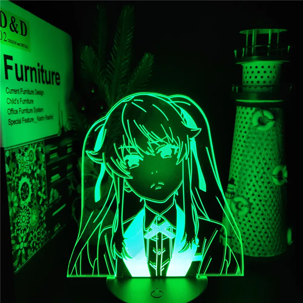 

Светодиодная лампа Mary Saotome Sassy Kakegurui Xx, аниме-фигурка, 3D ночник, лампа для ночника, неоновая лампа для заката, декоративный светильник s