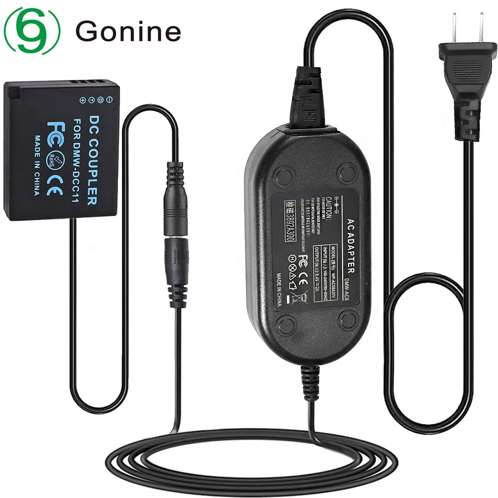 

DMW-DCC11 AC Power Supply Adapter kit for Panasonic Lumix DMC-GF3,GF5,GF6,S6,GX7 MARKII,GX80,GX85CGK, GX85K,ZS60,ZS110,TZ100,