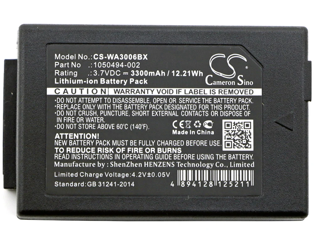 

Cameron Sino 3300mA Battery for Teklogix Workabout Pro 7525C-G1,Workabout Pro 7525S-G1 1050494,1050494-002,WA3006,WA3020