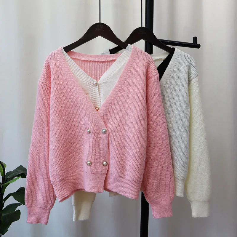 

Женский трикотажный кардиган, мягкий свитер-куртка в Корейском стиле, Осень-зима 2023